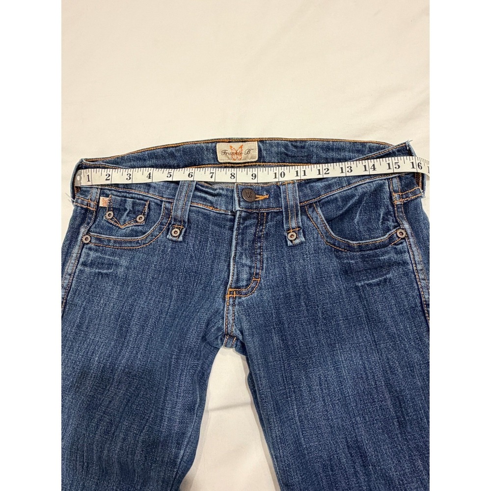 VTG Frankie B. Y2K Low Rise Straight Leg Jeans Blue Denim 6 2000's Hip Hugger - Picture 7 of 11